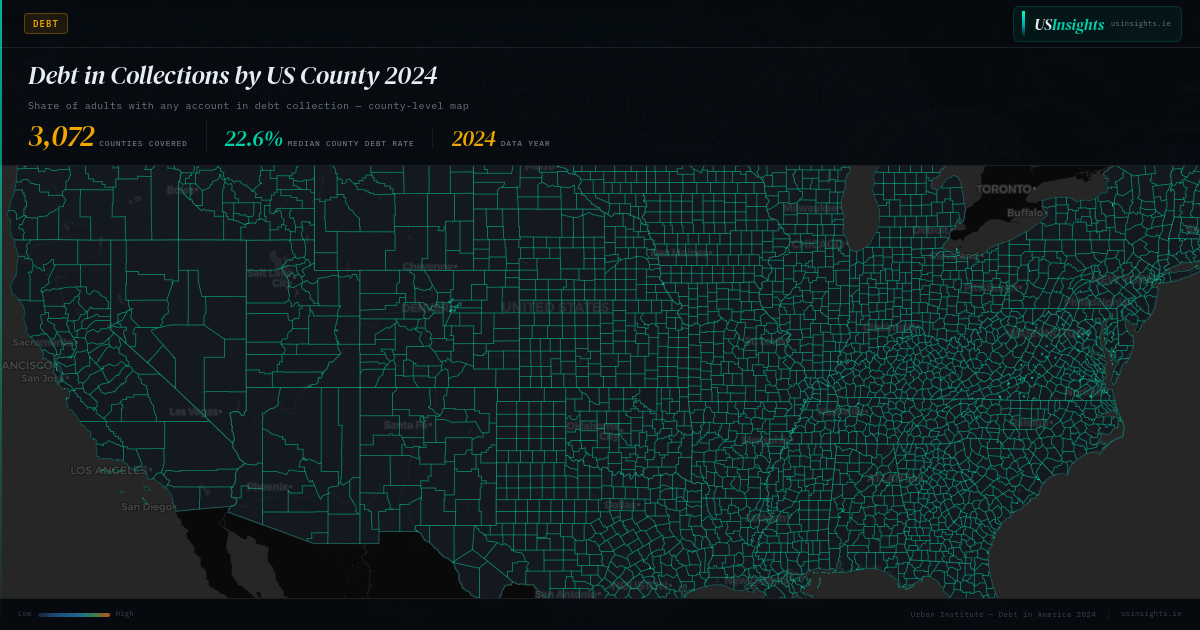 US Debt in Collections 2024 — 22.6% by County | USInsights