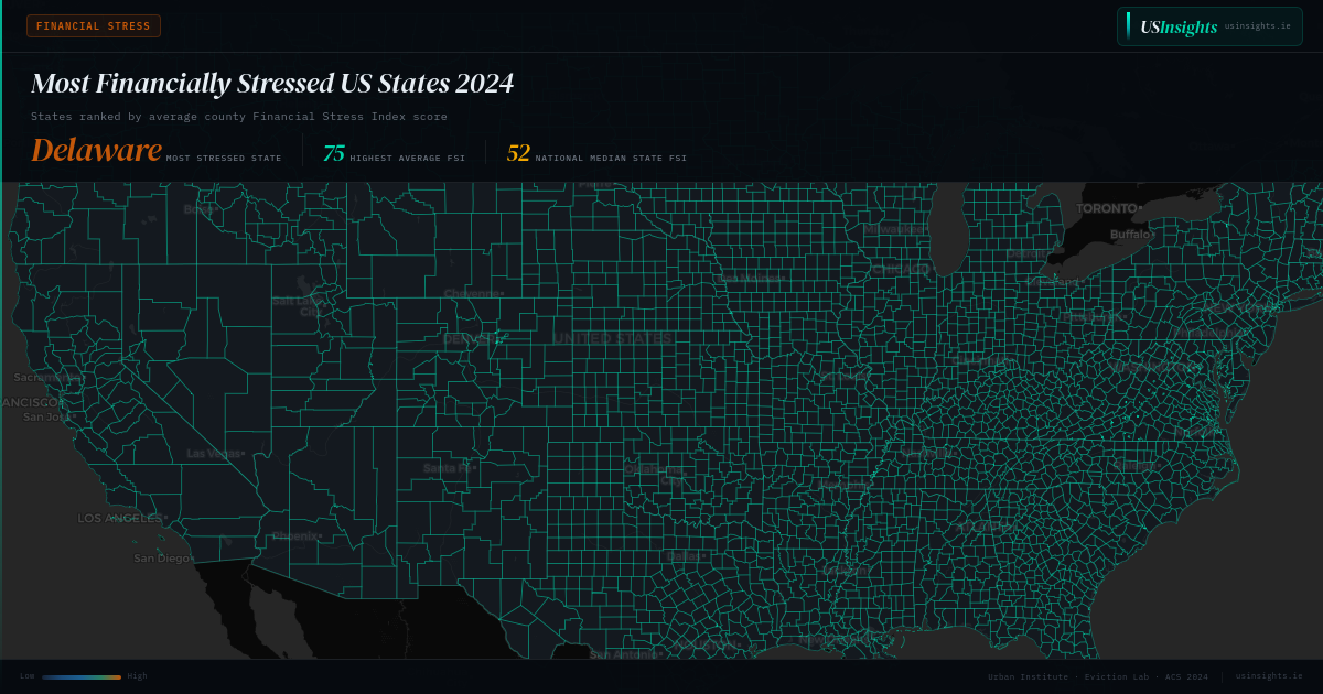 Most Financially Stressed US States 2024 — FSI Rankings | USInsights